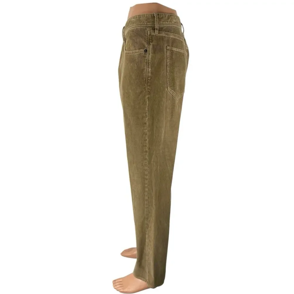 Banana Republic Mens Brown Corduroy High Rise Straight Trousers Pants W36 L30